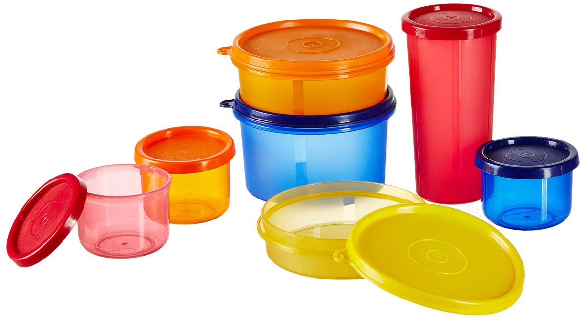 (Renewed) Amazon Brand - Solimo Food Saver Combo - Set of 7 Plastic Lunch Box & Left Over Multi Purpose Containers (535ml x 1, 290ml x 1, 190ml x 1, 350ml x 1, 150ml x 3)