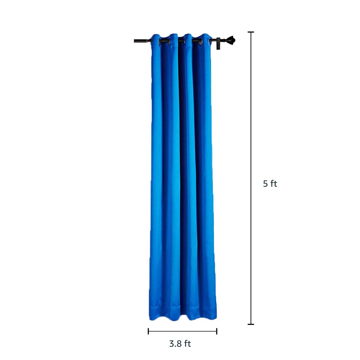 Amazon Brand - Solimo Room Darkening Blackout Window Curtain, 5 Feet (Blue)