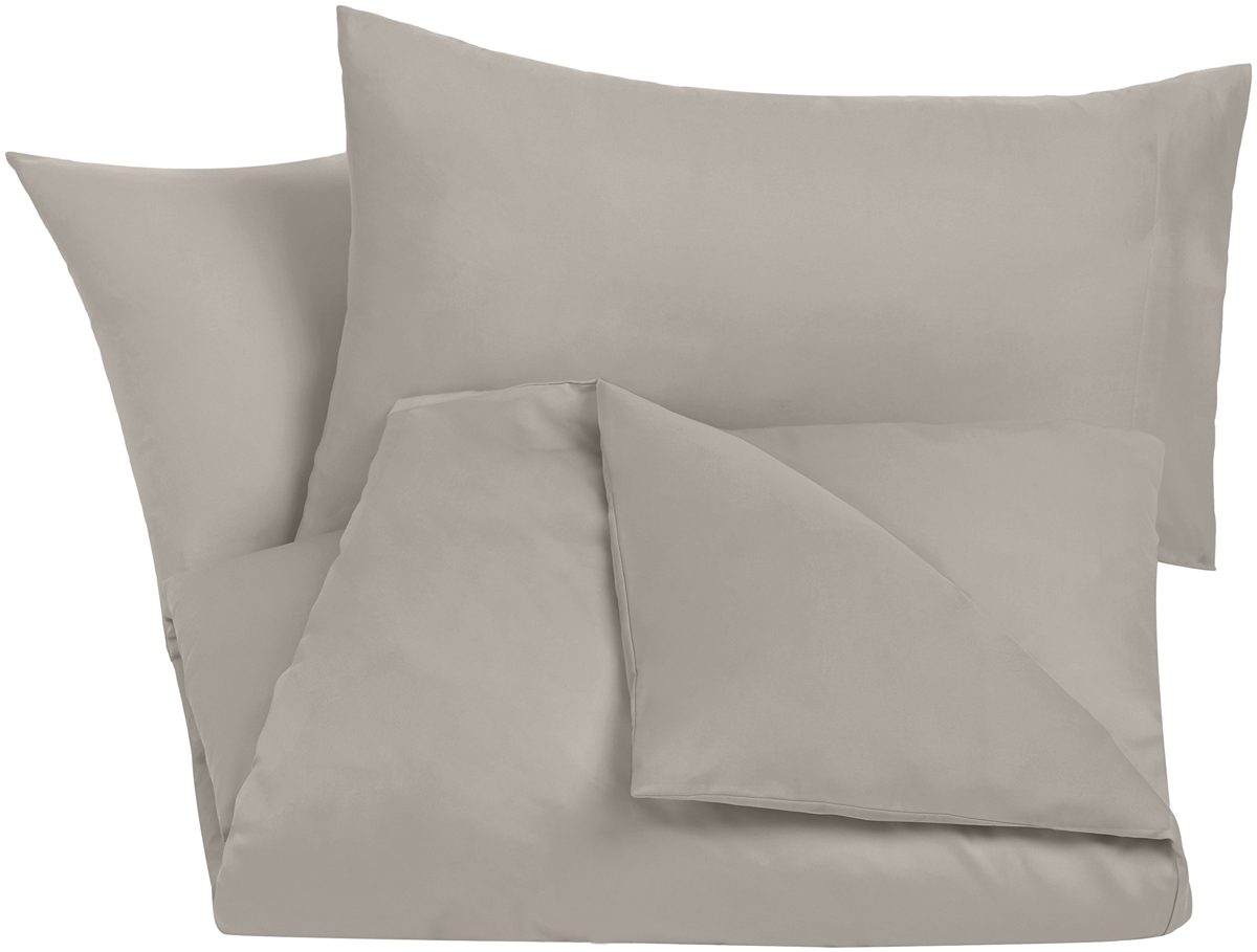 AmazonBasics 400-Thread-Count Cotton Sateen Duvet Cover Set with 2 pillowcases - 220x250cm/ 50x80cm, Stone Grey