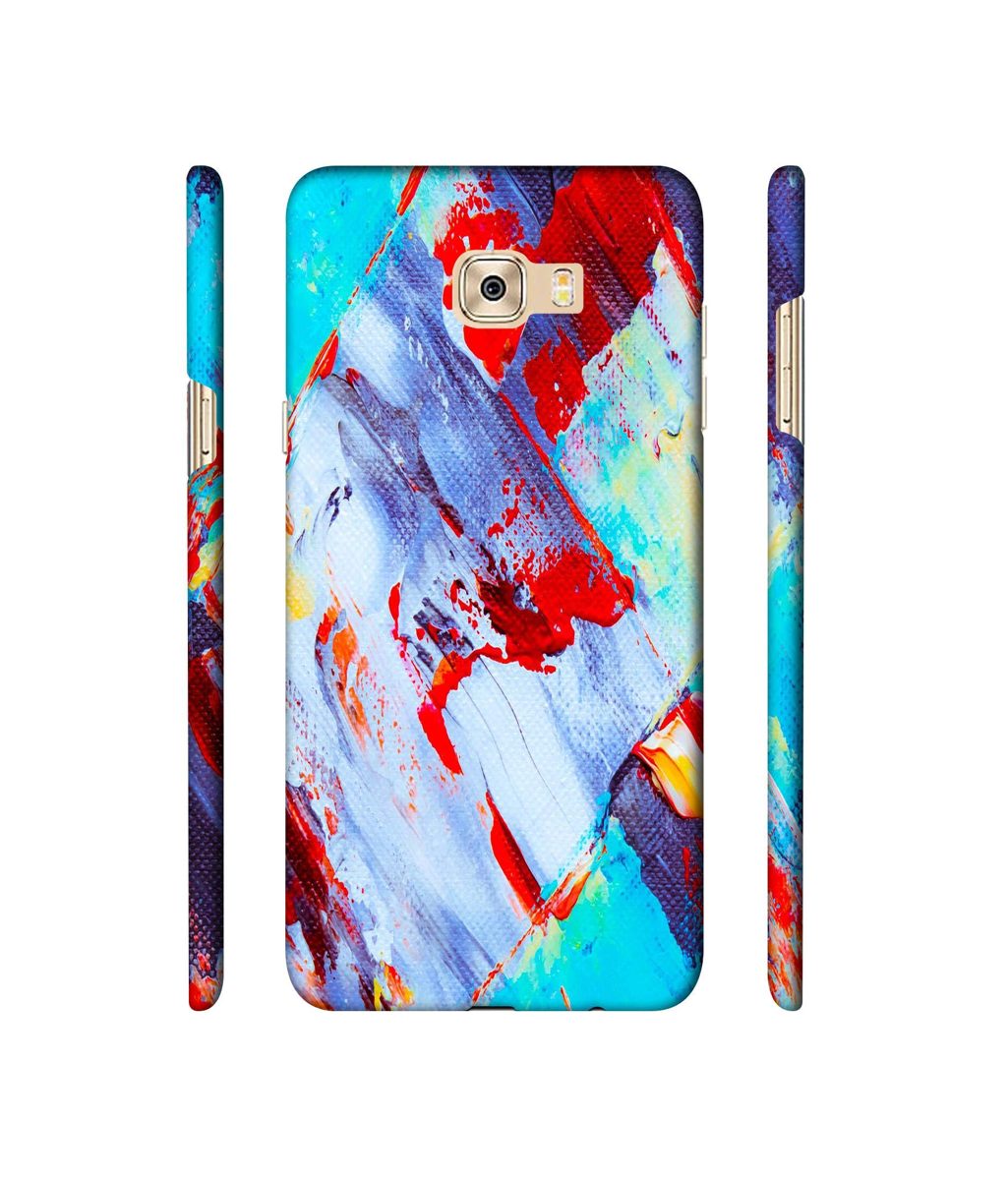 Amazon Brand - Solimo Designer Blue and Red Brush Texture 3D Printed Hard Back Case Mobile Cover for Samsung Galaxy C7 Pro