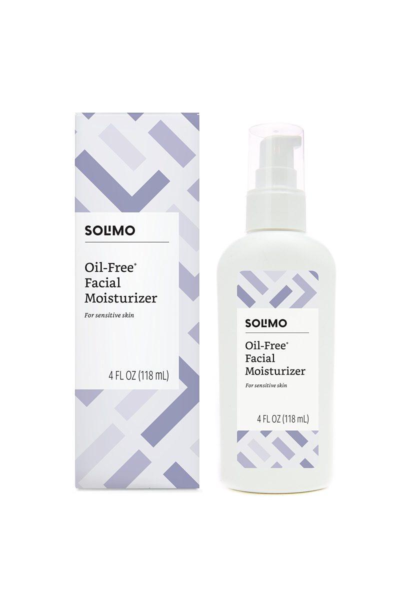 Amazon Brand - Solimo Oil-free Facial Moisturizer for Sensitive Skin, 4 Fluid Ounce