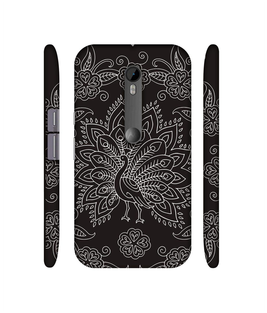 Amazon Brand - Solimo Designer White Peacock Rangoli 3D Printed Hard Back Case Mobile Cover for Motorola Moto G 3rd Generation