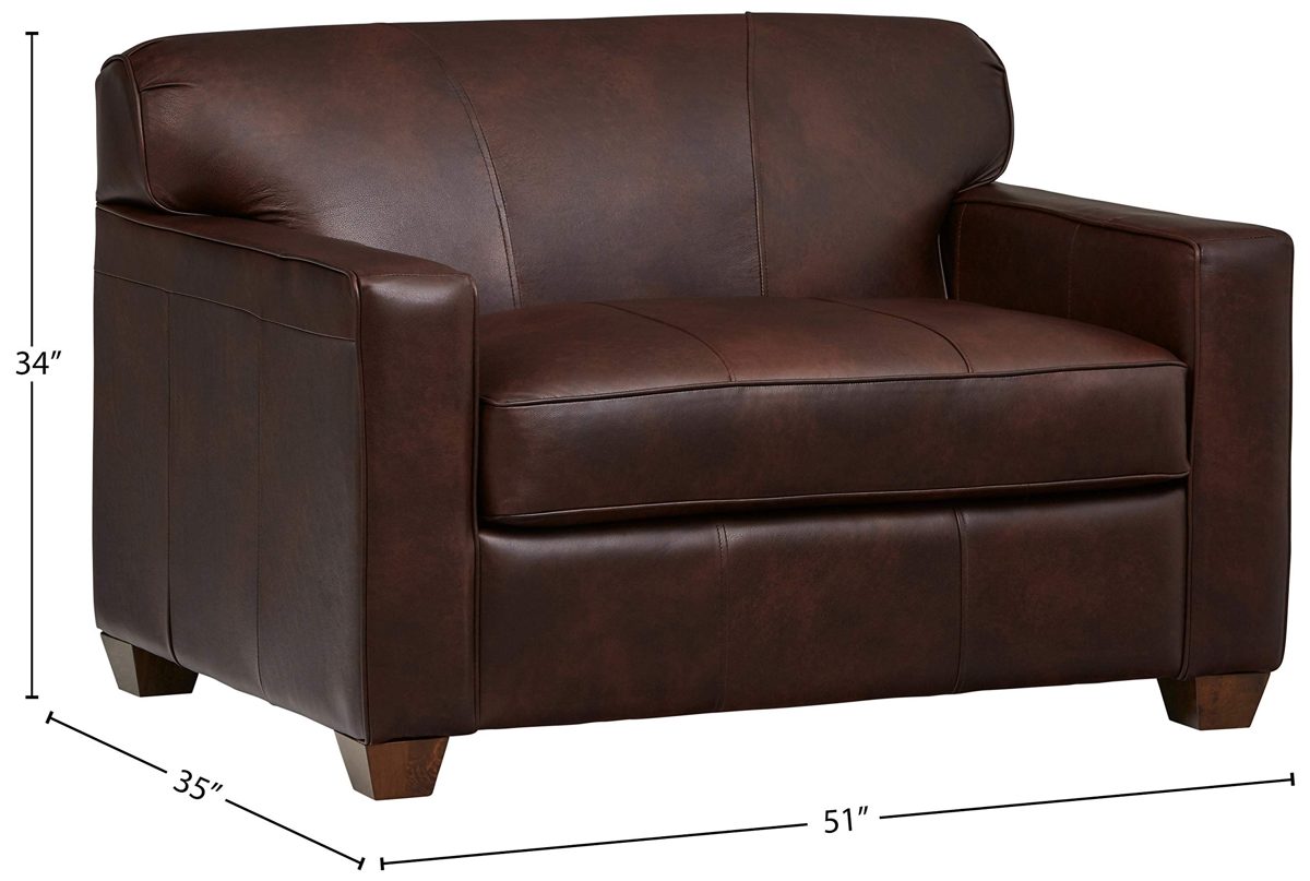 Amazon Brand – Stone & Beam Fischer Sleeper Chair, 51"W, Driftwood Leather