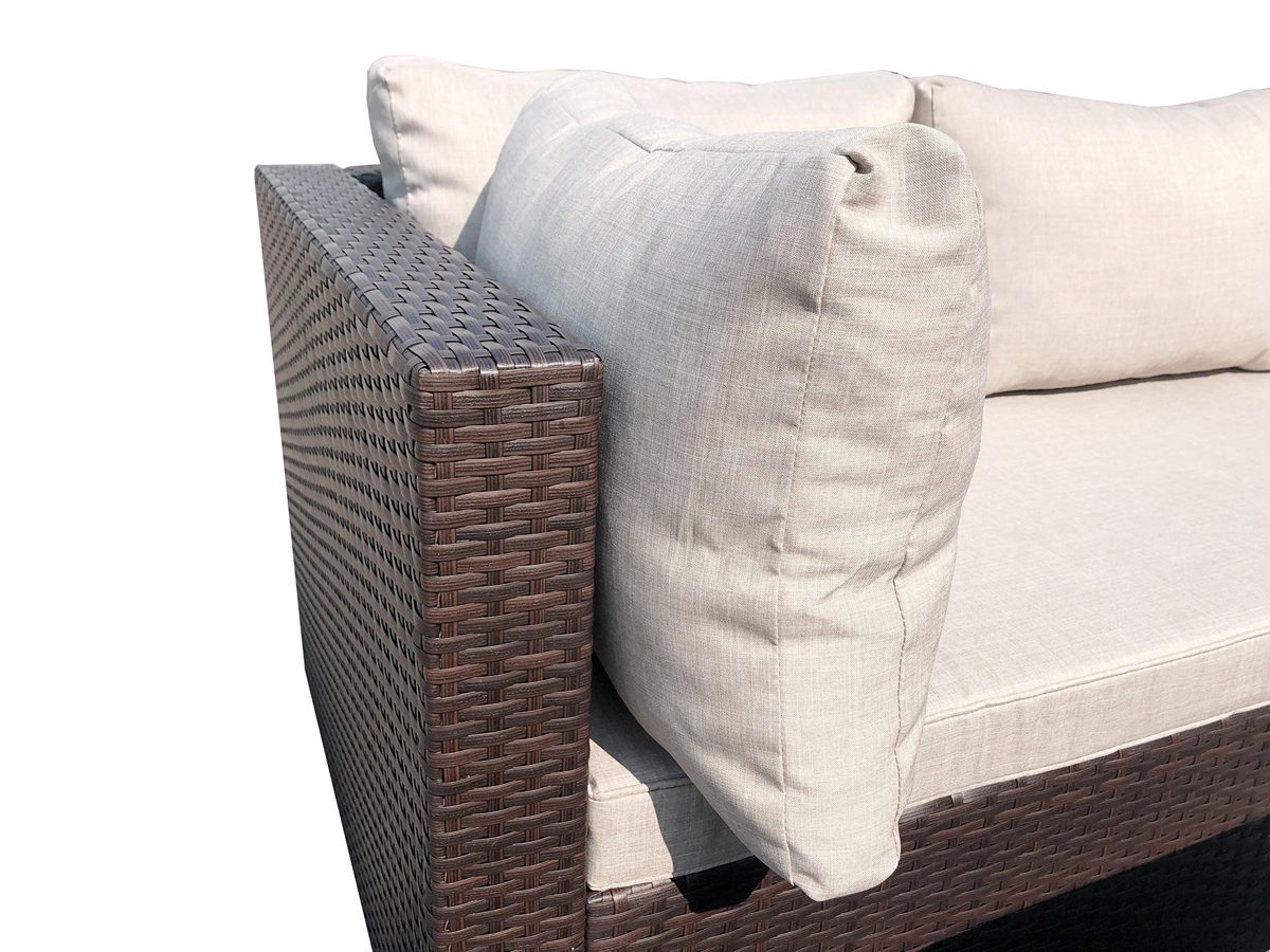AmazonBasics 3 Piece Patio PE Wicker Rattan Corner Sofa Set