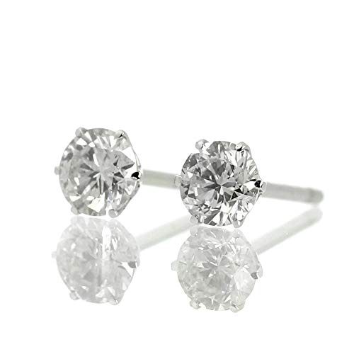 [Amazon Collection] Amazon Collection (AMBZO) Pt900 Stud Earrings 0.3ct 0.15 x 0.15 ct 6 Prong (J.I1.VG Equivalent) ES0618PT-03