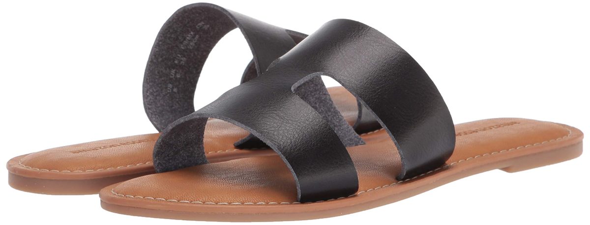 Amazon Essentials H Band Flat Sandal, Black, 8.5
