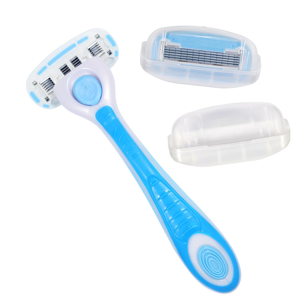 Solimo 5-Blade Razor for Women, Handle & 2 Cartridges (Cartridges fit Solimo Razor Handles only)