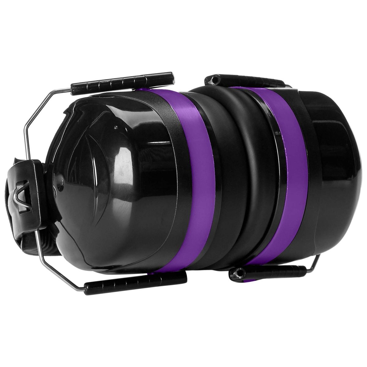 AmazonBasics Noise Reduction Safety Earmuffs, Black and Purple