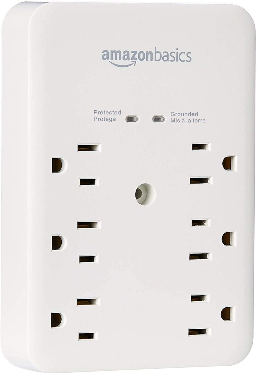 AmazonBasics 6 Outlet Wall-Mount Surge Protector
