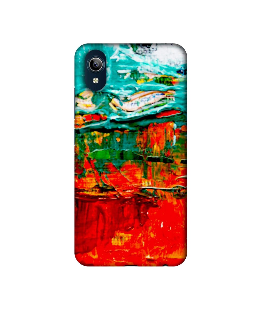 Amazon Brand - Solimo Designer Green and Orange Glass Color 3D Printed Hard Back Case Mobile Cover for Vivo Y91i