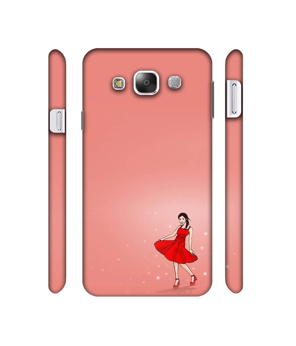 Amazon Brand - Solimo Designer Red Dress Lady 3D Printed Hard Back Case Mobile Cover for Samsung Galaxy E5