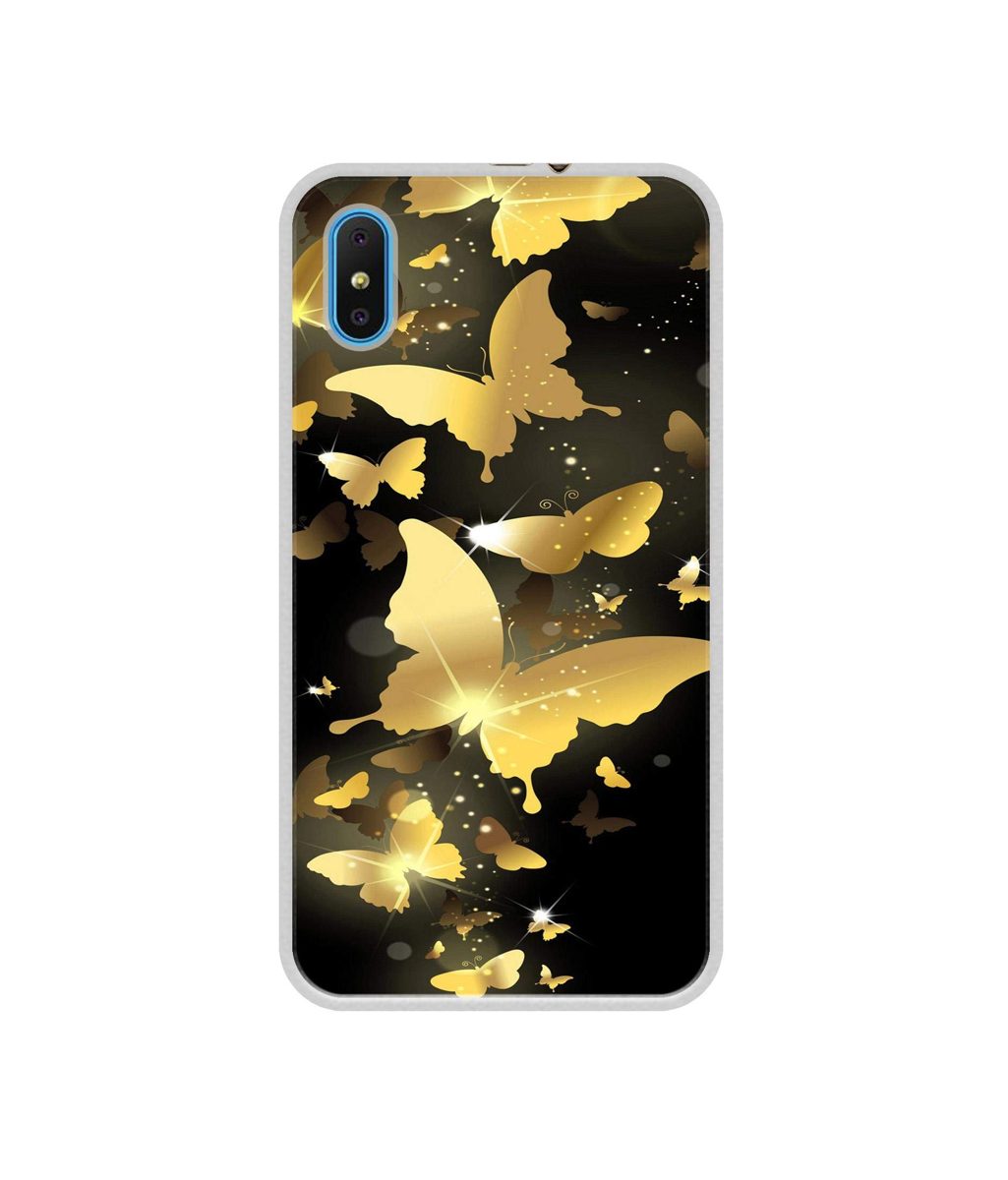 Amazon Brand - Solimo Designer Golden Butterfly Pattern UV Printed Soft Back Case Mobile Cover for iVooMi i2 Lite