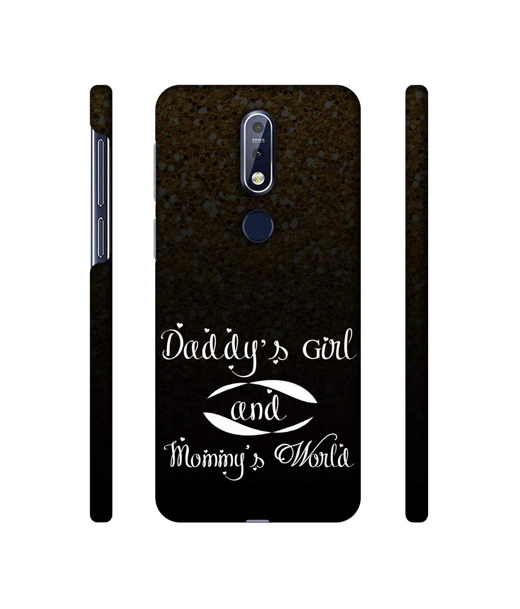 Amazon Brand - Solimo Designer Daddy's Girl and Mummy World 3D Printed Hard Back Case Mobile Cover for Nokia 7.1