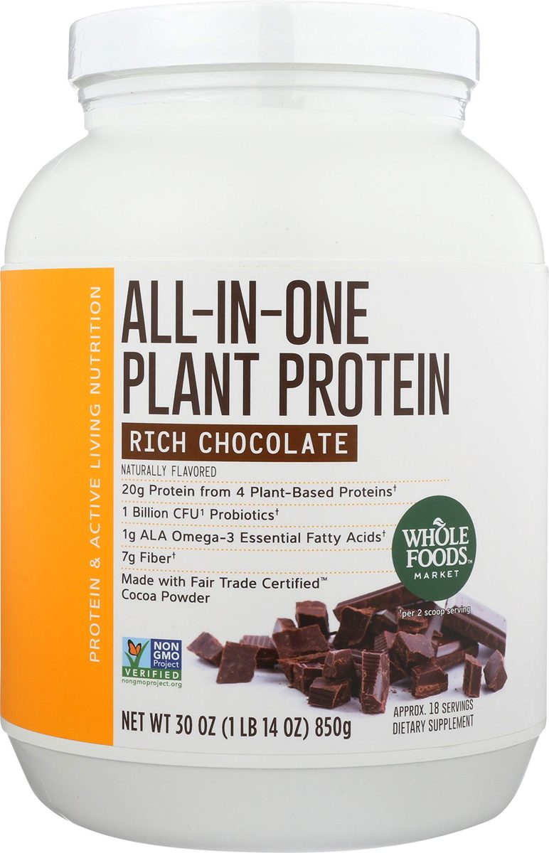 Whole Foods Market, All-In-One Plant Protein, Rich Chocolate, 30 oz