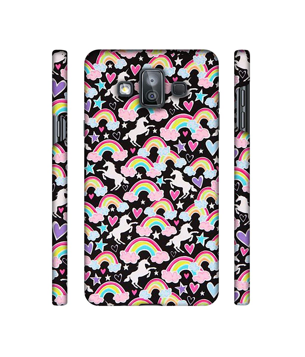 Amazon Brand - Solimo Designer Unicorn Texture 3D Printed Hard Back Case Mobile Cover for Samsung Galaxy J7 Duo