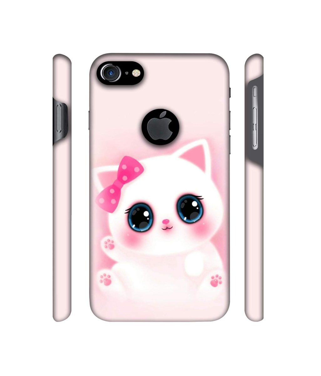 Amazon Brand - Solimo Designer Babby Kitty 3D Printed Hard Back Case Mobile Cover for Apple iPhone 7 (with Logo Cut)