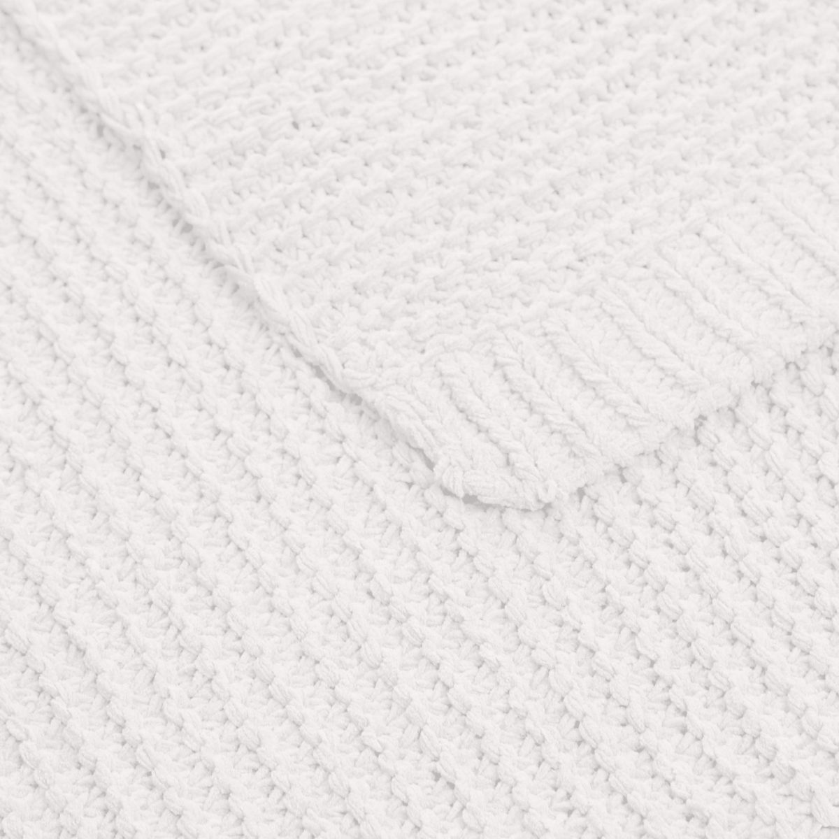 AmazonBasics Knitted Chenille Throw Blanket - 50 x 60 Inches, White