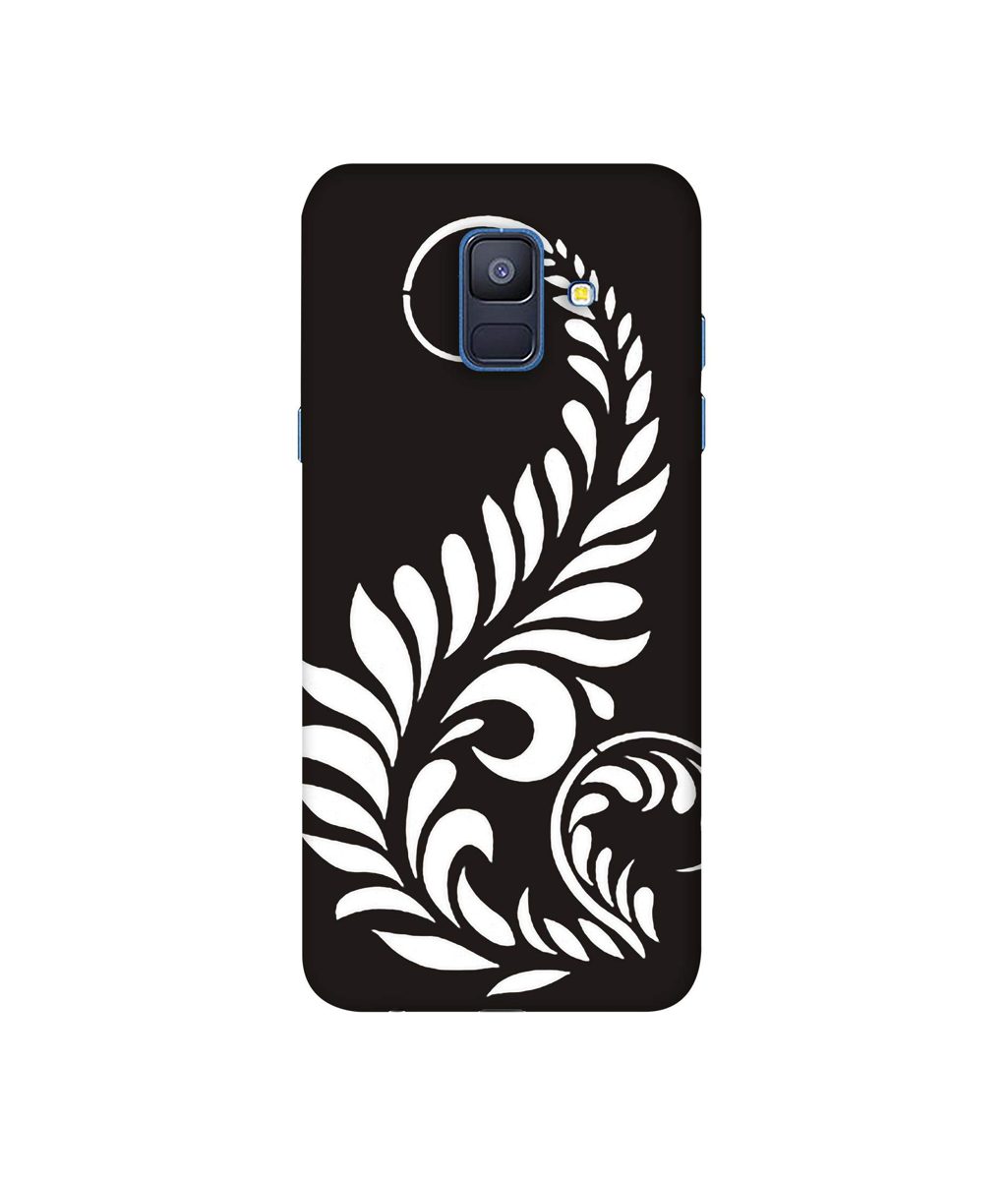 Amazon Brand - Solimo Designer Simple White Rangoli 3D Printed Hard Back Case Mobile Cover for Samsung Galaxy A6