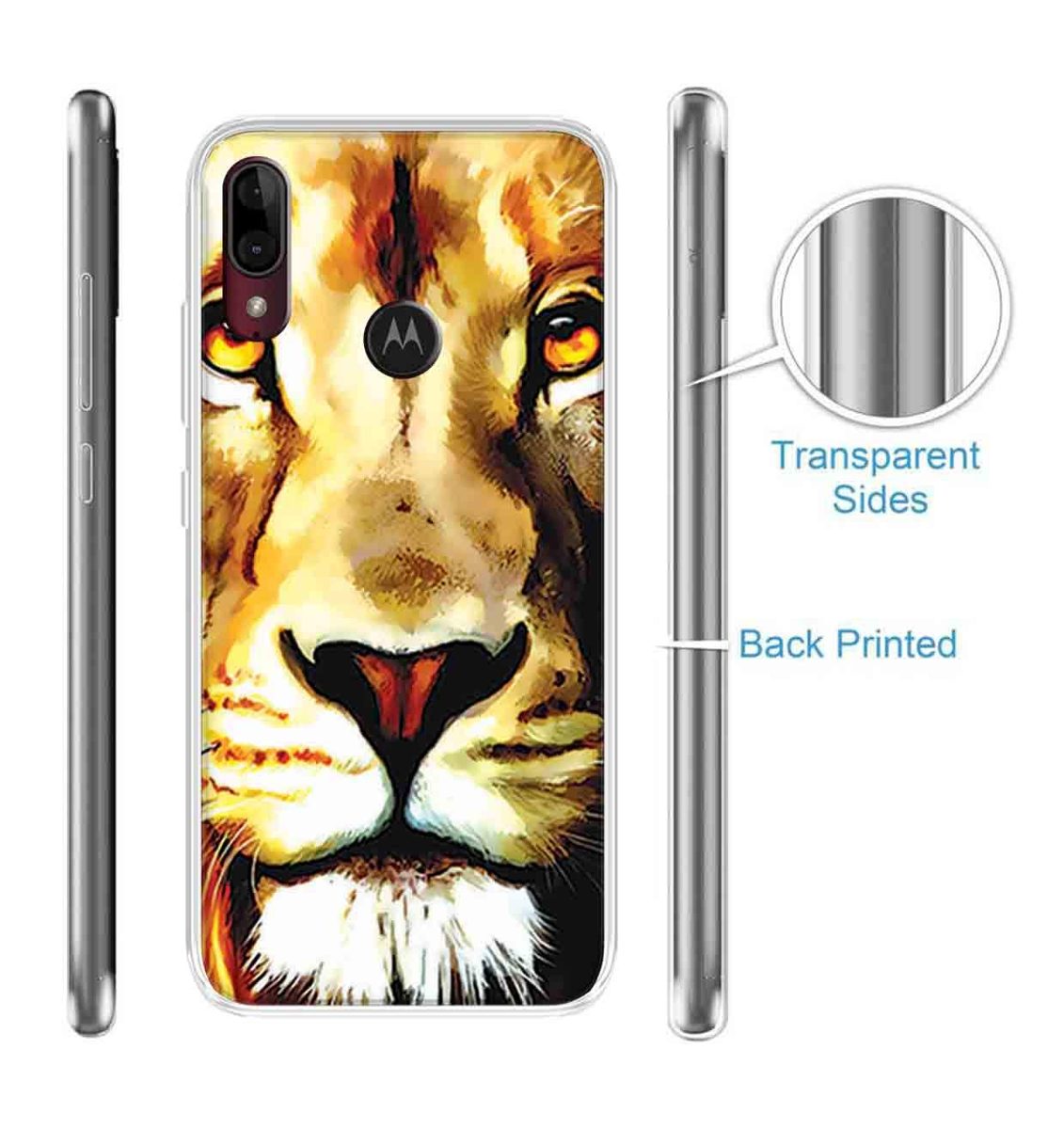 Amazon Brand - Solimo Designer Multicolor Lion Design Printed Soft Back Case Mobile Cover for Motorola Moto E6s / Motorola Moto E6 Plus