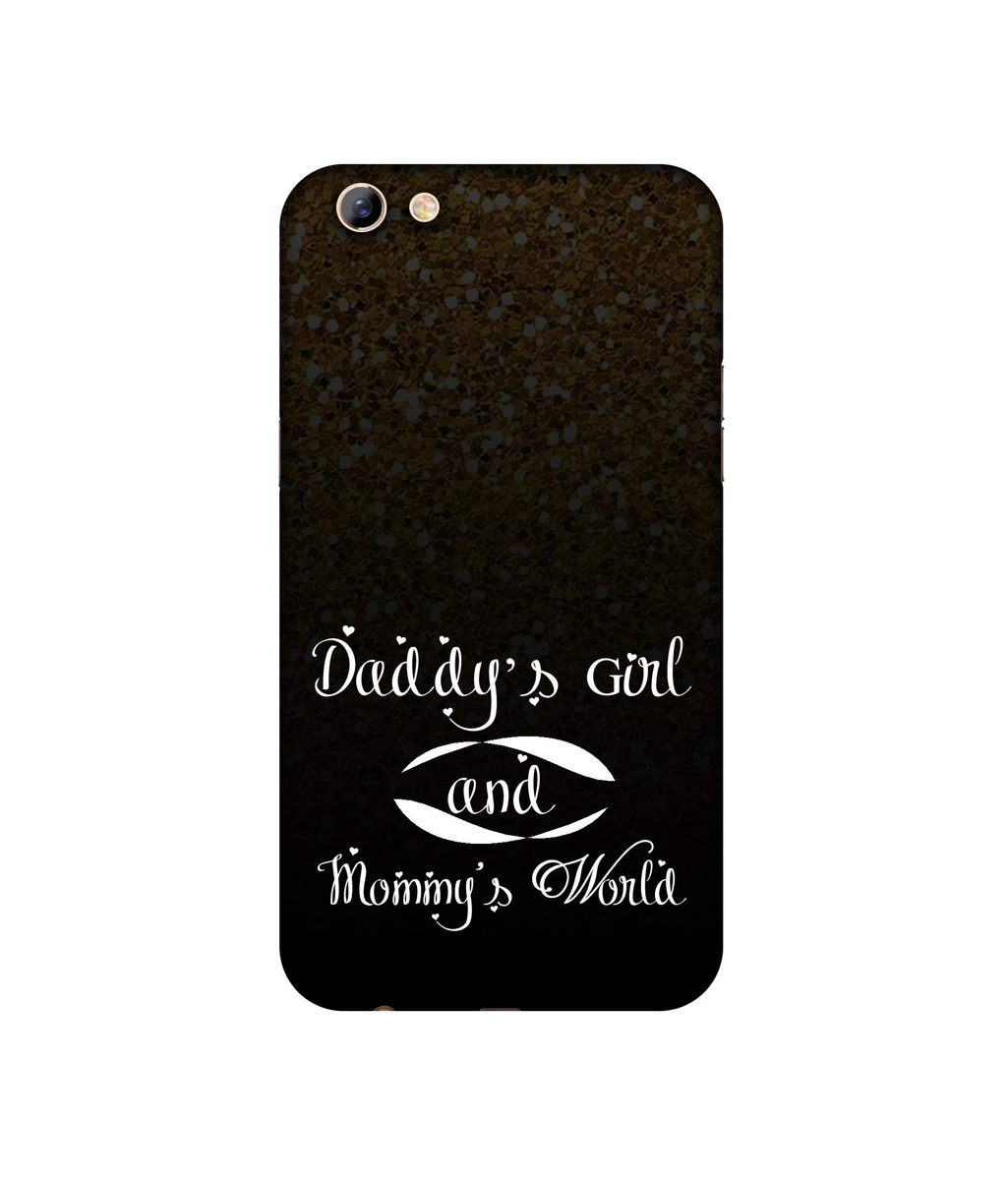Amazon Brand - Solimo Designer Daddy's Girl and Mummy World UV Printed Soft Back Case Mobile Cover for Oppo F3 Plus
