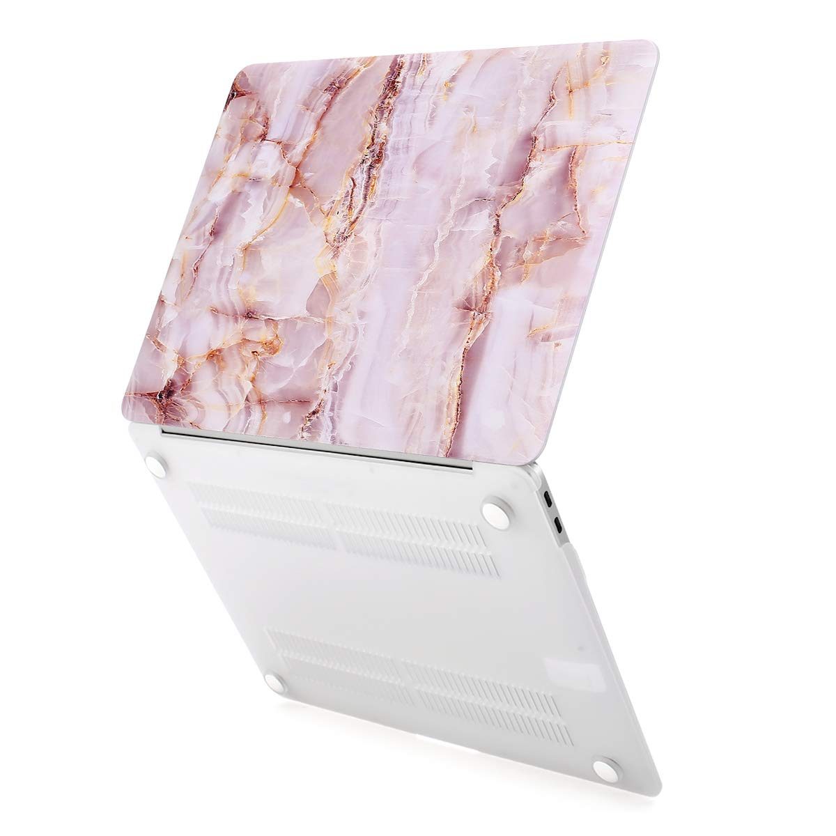Eono MacBook Air 13 Inch 2018-2020 Release A2179 A1932 with Retina Display, 3 in 1 Plastic Case, Keyboard Cover, Screen Protector, Compatible with MacBook Air 13 Inch Pink Marble