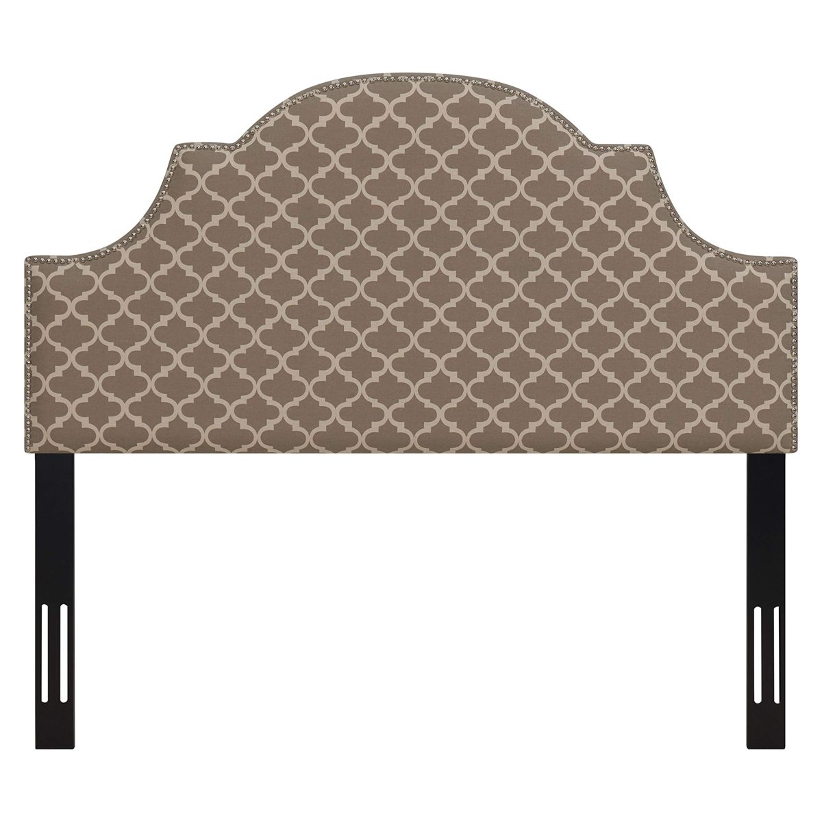 Amazon Brand – Ravenna Home Trellis Pattern Upholstered Headboard - Queen, 61.6 Inch, Grey and Cream