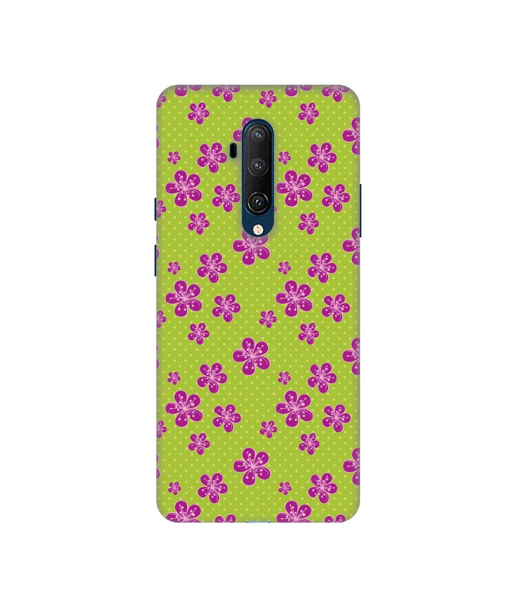 Amazon Brand - Solimo Designer Pink Flower Patterns 3D Printed Hard Back Case Mobile Cover for OnePlus 7T Pro