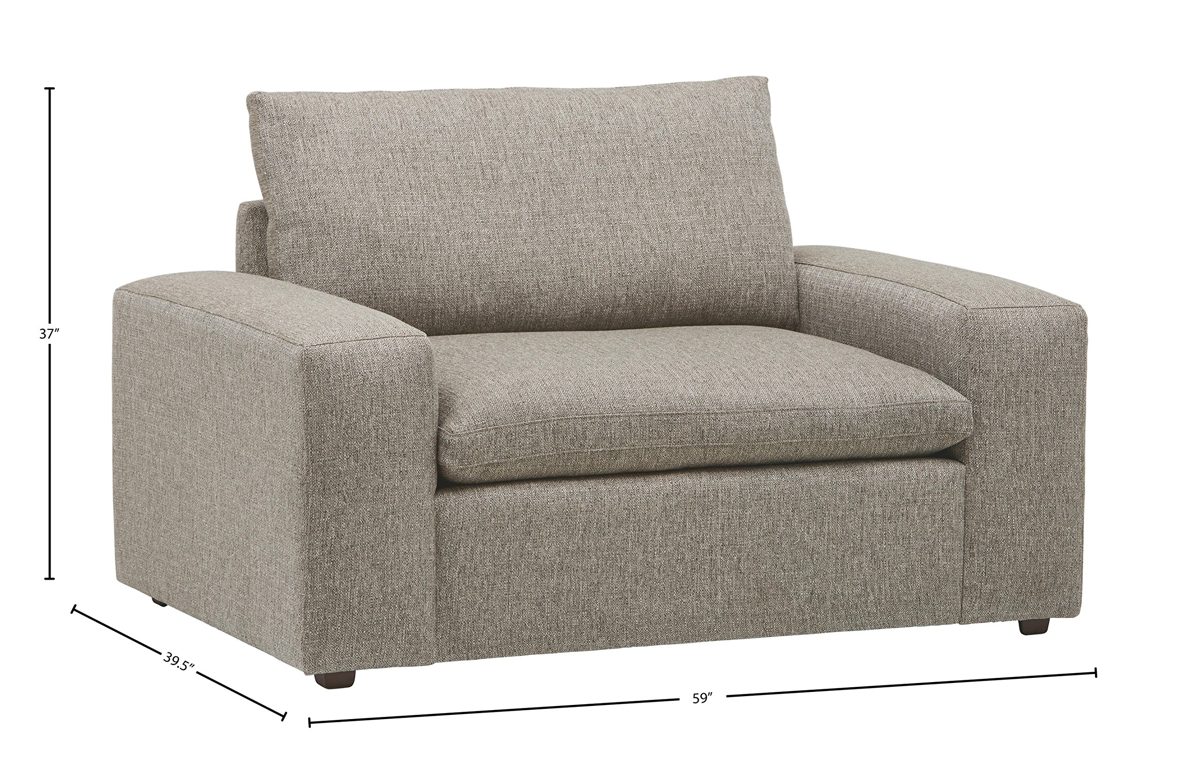 Amazon Brand – Stone & Beam Hoffman Down-Filled Performance Fabric Oversized Arm Chair, 59"W, Grey Tweed