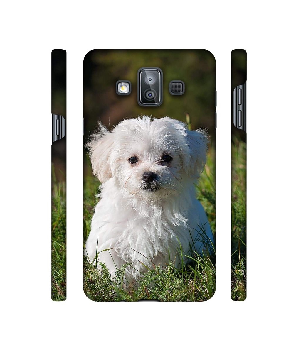 Amazon Brand - Solimo Designer White Dog 3D Printed Hard Back Case Mobile Cover for Samsung Galaxy J7 Duo