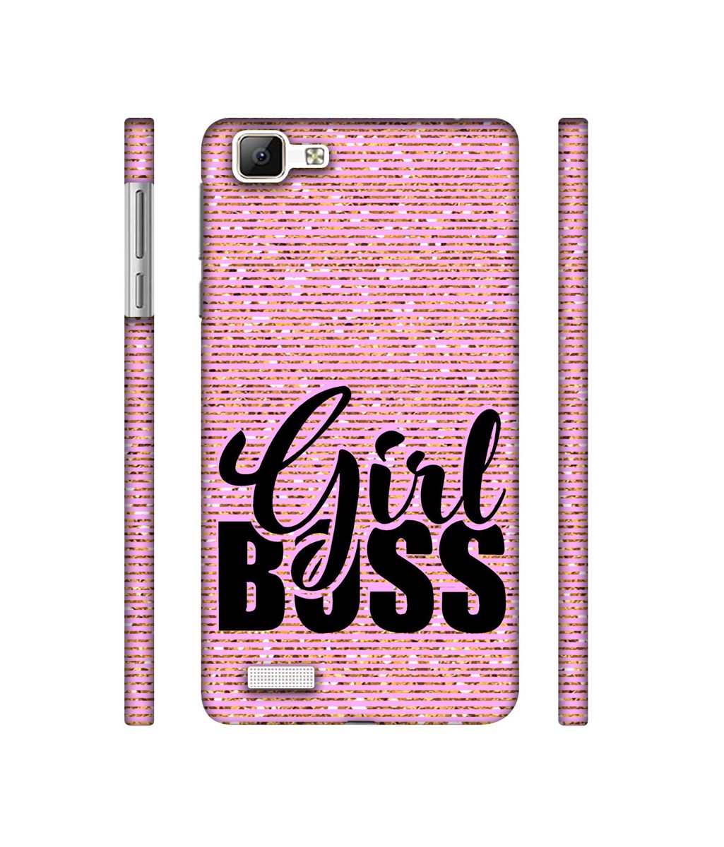 Amazon Brand - Solimo Designer Girl Boss On Pink Sparkle 3D Printed Hard Back Case Mobile Cover for Vivo V1