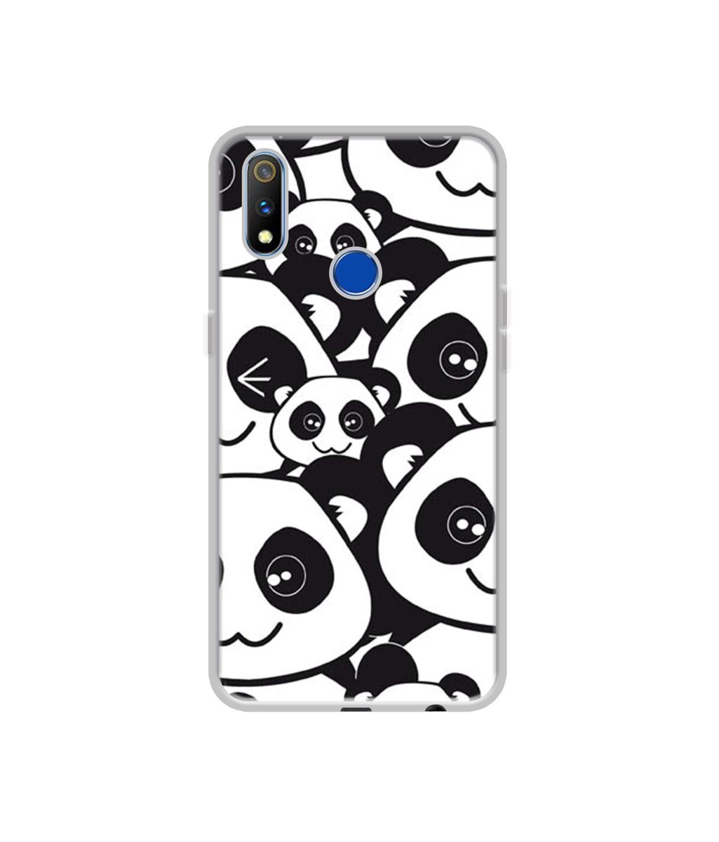 Amazon Brand - Solimo Designer Panda Texture UV Printed Soft Back Case Mobile Cover for Realme 3 Pro
