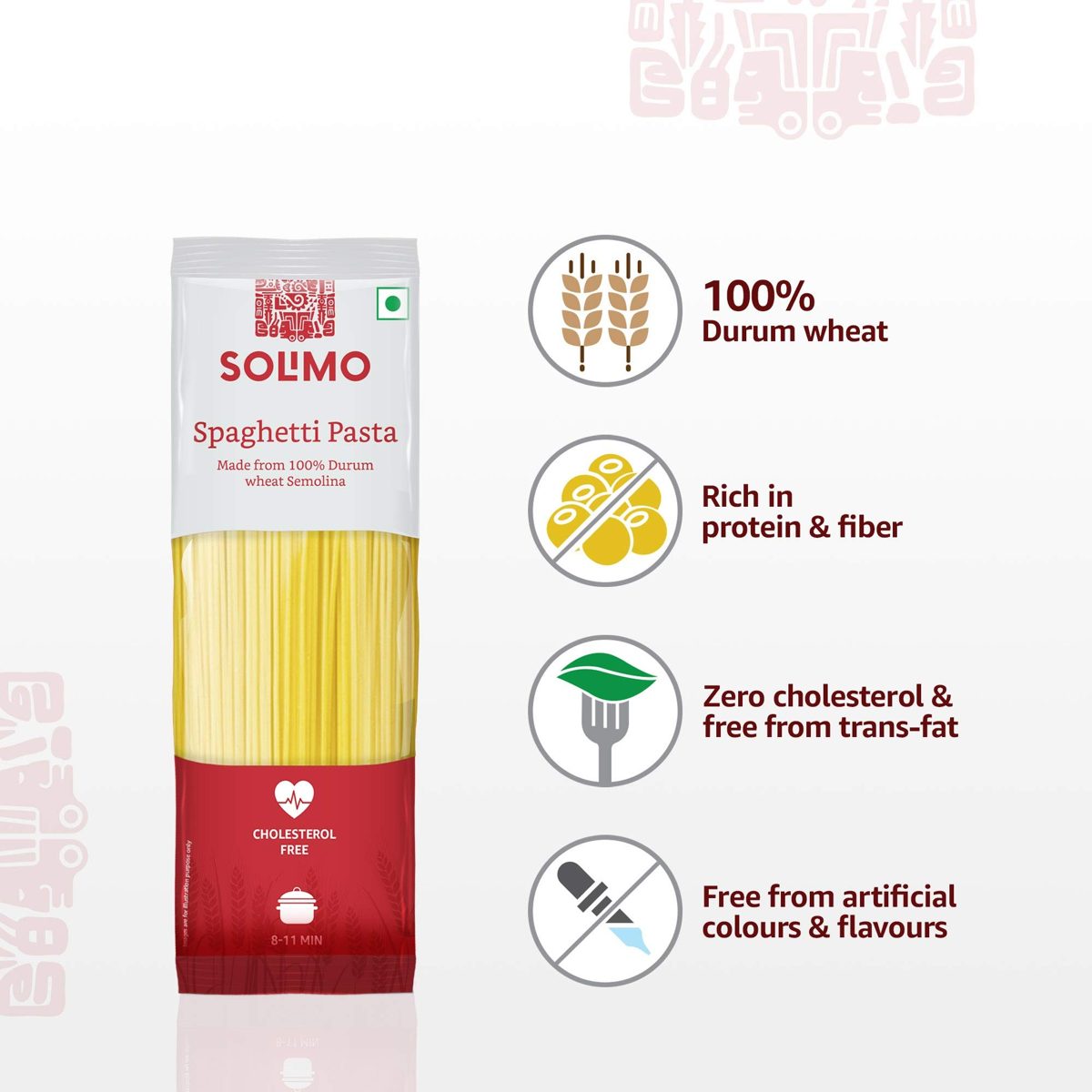 Amazon Brand - Solimo Durum Wheat Spaghetti Pasta, 500g