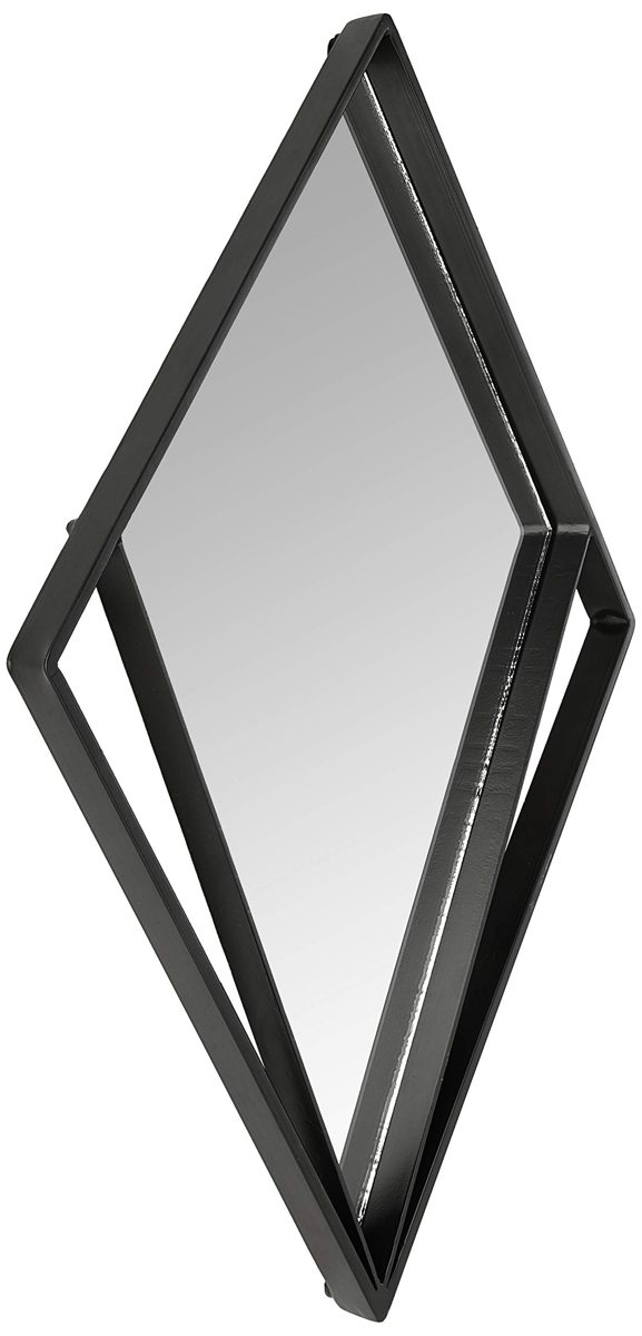 Amazon Brand - Rivet Modern Rhombus Cutout Hanging Mirror, 26.75"H, Black