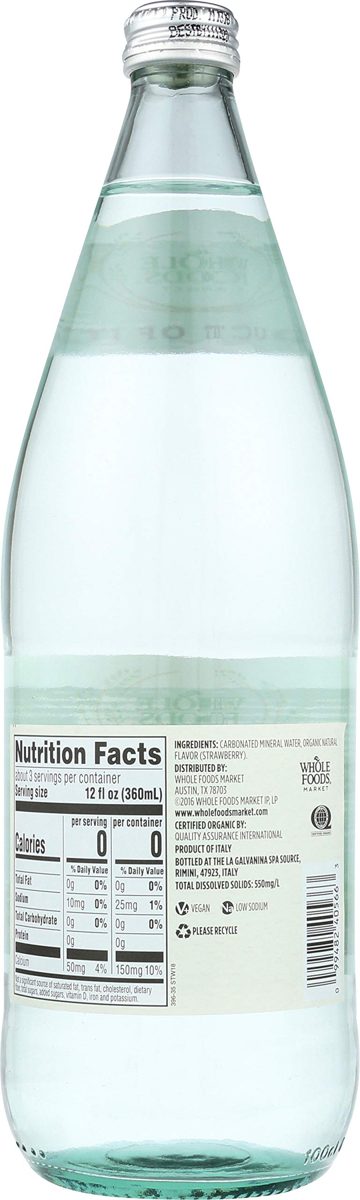 Whole Foods Market Italian Sparkling Mineral Water, Strawberry, 33.8 fl oz