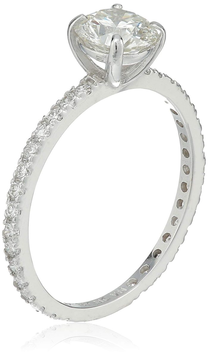 Women's IGI Certified Lab Grown Diamond Solitaire Plus Engagement Ring 14k White Gold(1.0 CT.TW, I-J Color, SI1-SI2 Clarity), One Size