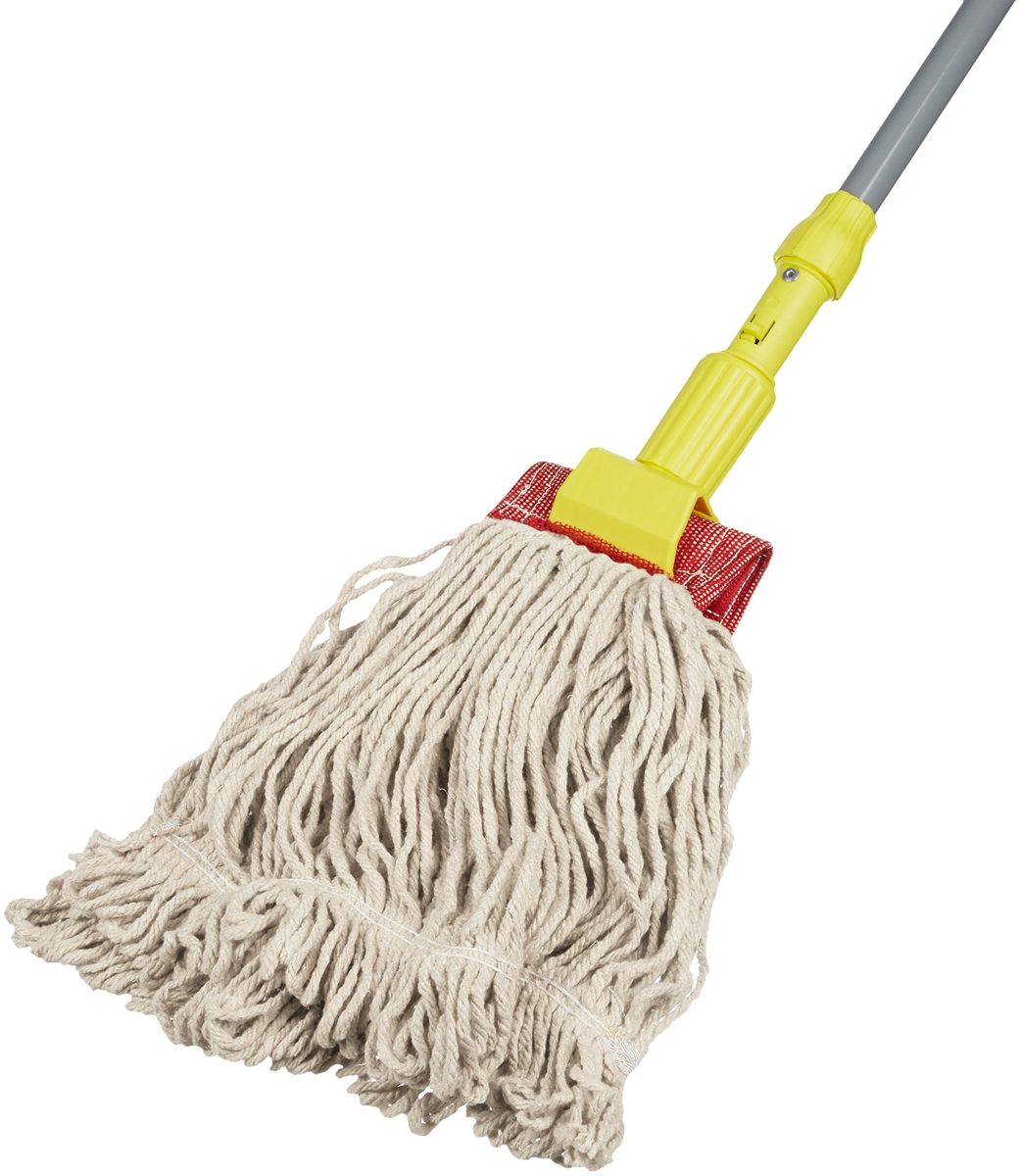 AmazonBasics Loop-End Synthetic Commercial String Mop Head, 5 Inch Headband, Medium, White, 6-Pack