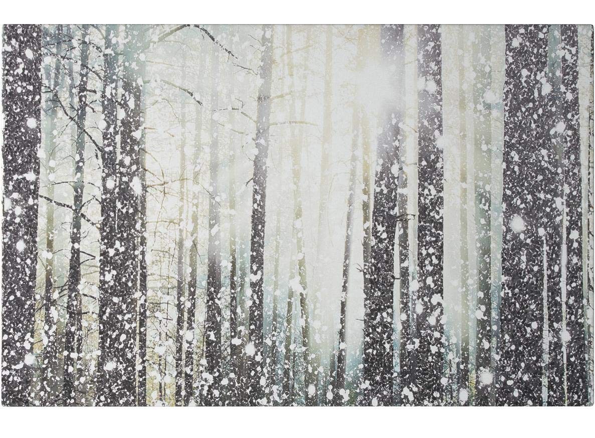Amazon Brand – Stone & Beam Modern Silver and White Forest Print on Canvas Bathroom Wall Art Decor, 24" x 16"