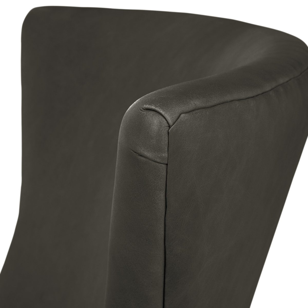Amazon Brand – Rivet Parks Mid-Century Modern Wingback Leather Accent Chair, 30.5"W, Aged Black