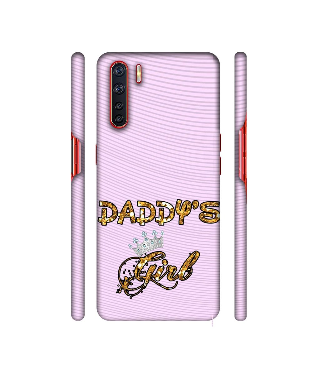 Amazon Brand - Solimo Designer Daddy's Girl in Glitter Pattern 3D Printed Hard Back Case Mobile Cover for Oppo A91