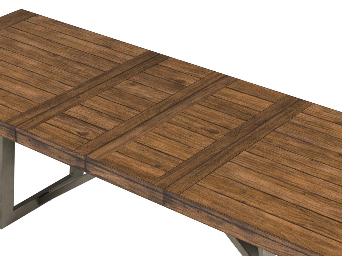 Amazon Brand – Stone & Beam Hughes Casual Wood and Metal Extendable Dining Table, 74-104"L, Brown