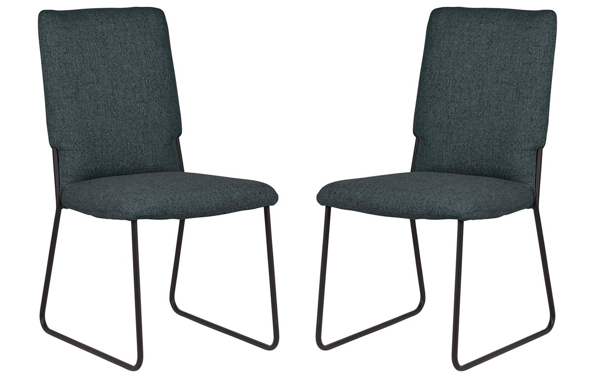 Amazon Brand – Rivet Ferry Modern Industrial Dining Room Kitchen Chairs, 36"H, Set of 2 - Blue/Green