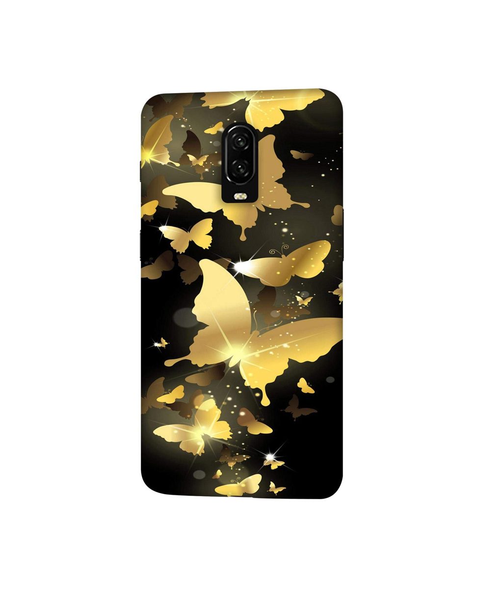 Amazon Brand - Solimo Designer Golden Butterfly Pattern 3D Printed Hard Back Case Mobile Cover for OnePlus 6T