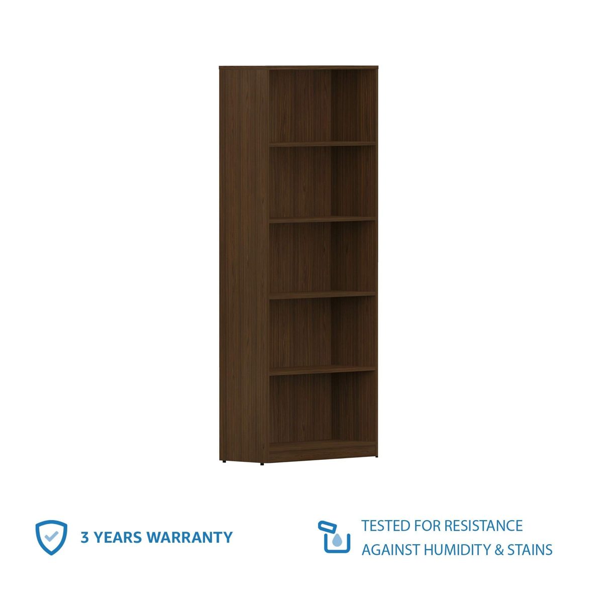 Amazon Brand - Solimo Pavo Engineered Wood Bookcase (Walnut Durance Finish)