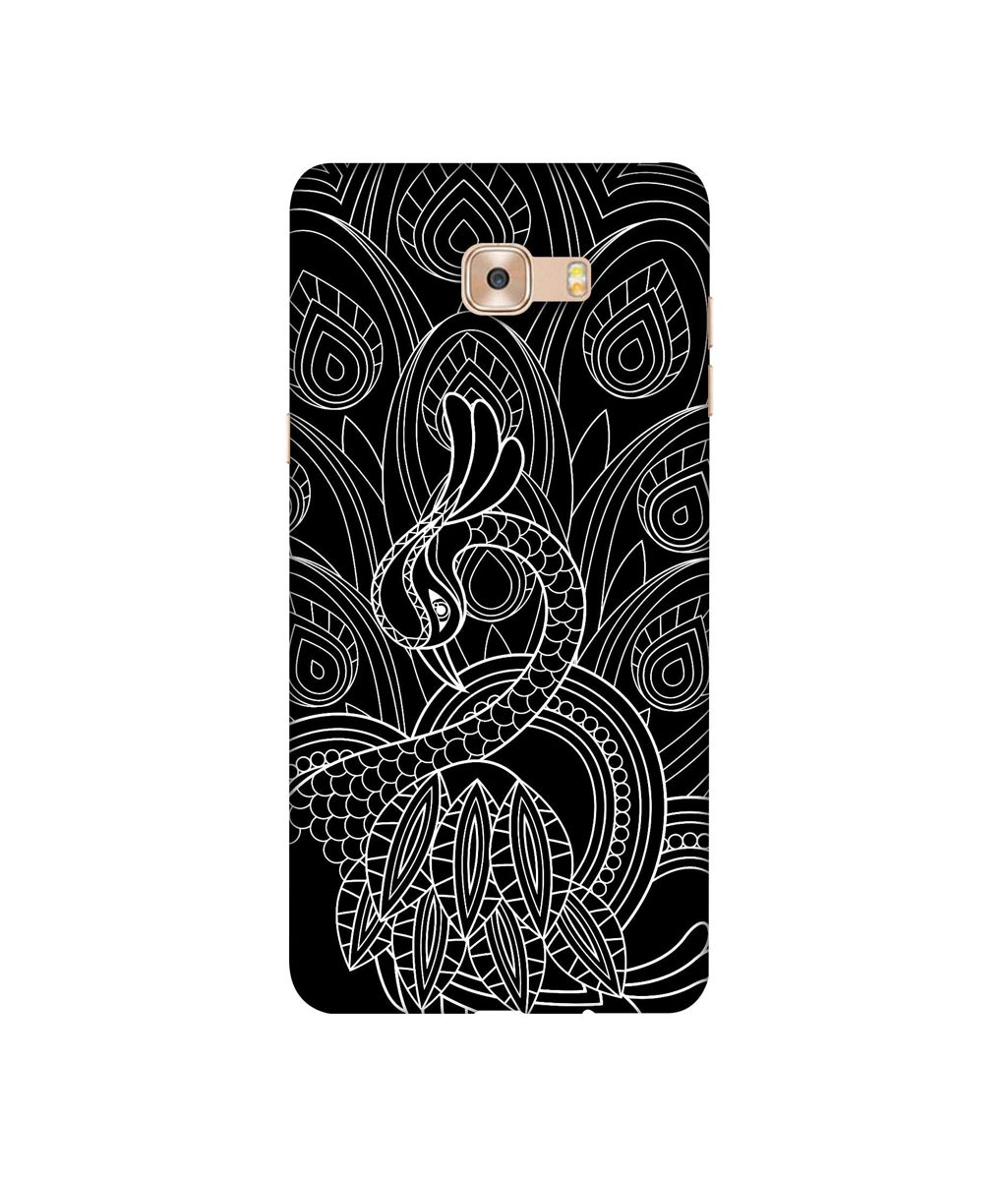 Amazon Brand - Solimo Designer Peacock Feather Pattern 3D Printed Hard Back Case Mobile Cover for Samsung Galaxy C9 Pro