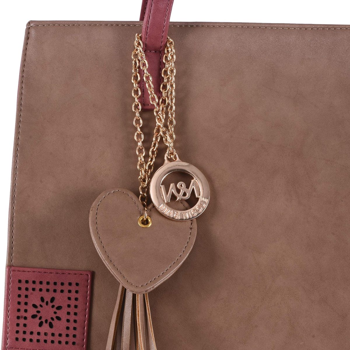 Nia & Nicole Women's Handbag (Beige:: Pink)