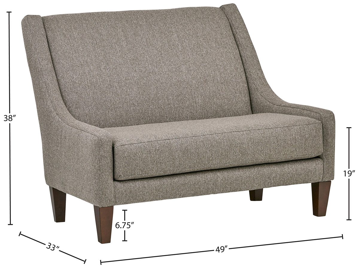 Amazon Brand – Stone & Beam St. Cloud Modern Armless Straight Back Settee, 49"W, Pebble