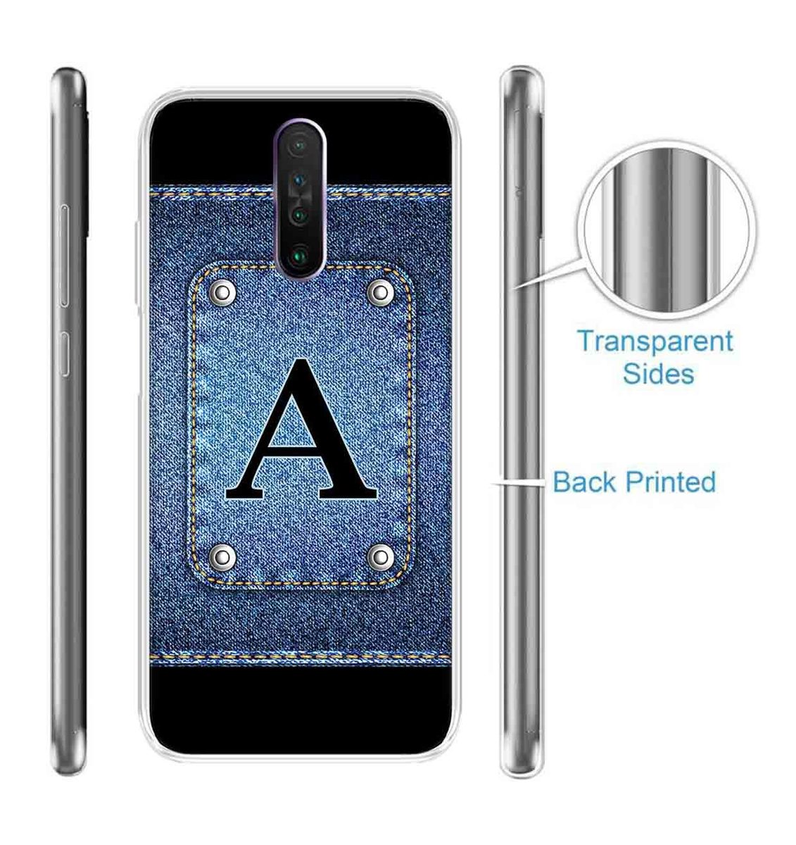 Amazon Brand - Solimo Designer Multicolor Button Jeans Alphabet-A Printed Soft Back Case Mobile Cover for Poco X2 / Xiaomi Redmi K30