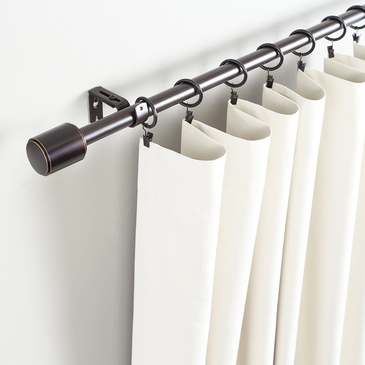 AmazonBasics Curtain Rod with Cap Finials