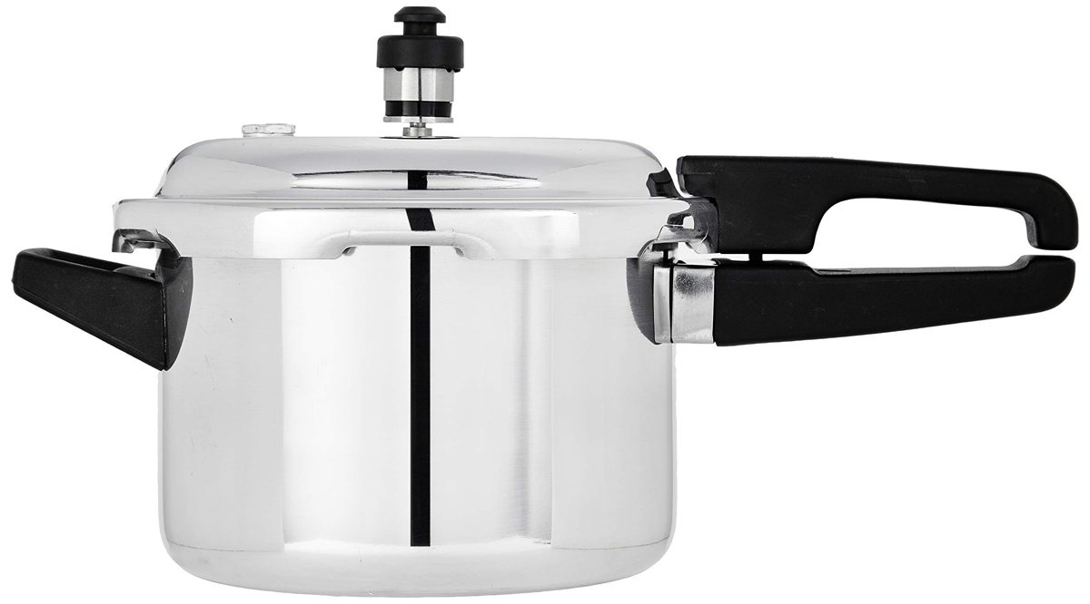 (Renewed) Amazon Brand - Solimo Aluminium Outer Lid Pressure Cooker (3L, ISI Certified, Gas Stove compatible)