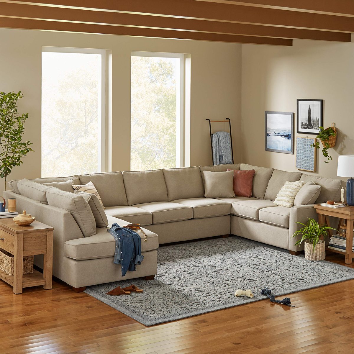 Amazon Brand – Stone & Beam Bagley Sectional Component, Right-Facing Corner Sofa, Fabric, 90"W, Dove